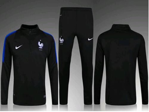 France Black Soccer Suit